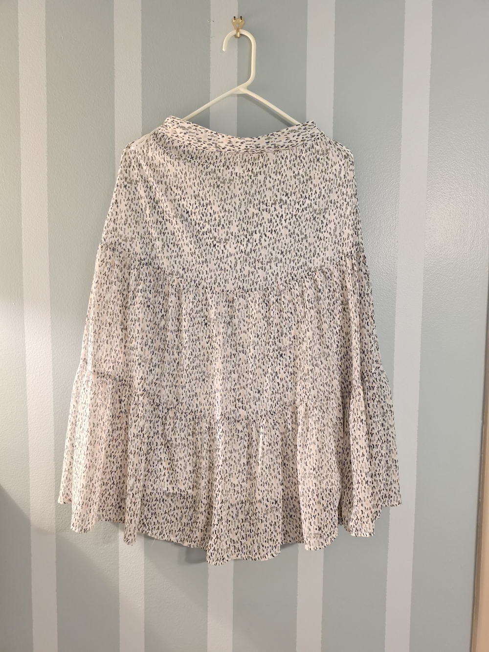 Japna White and Black Printed A-Line Tiered Skirt